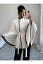 Usa Trend Poncho أسود بـ تفاصيل أسطوانية أربطة - Do5675 - 5