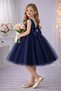 Violet Model Collar Pearl Girls Dress Satin Top, Fluffy Dream Tulle Special Occasion Dress - 3