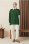 Knitted Pattern Casual Knitwear Sweater - Dark Green - 3