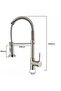 Proflex Matte Black Spiral Industrial Kitchen Faucet – High Pressure, Dual Function Head - 3