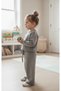 Girl's Knitwear Set Bottom and Top, Gray Color, 3/7 Years - 2
