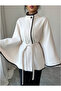 Usa Trend Poncho أسود بـ تفاصيل أسطوانية أربطة - Do5675 - 3