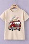 Fire Truck Printed Unisex Children's T-Shirt
