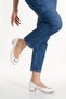 White Women's Short Thick Heeled Buckle Casual Shoes - 5