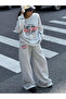 Women's New York 52 Printed Boat Neck Sweatshirt Sweatpants Two-Piece Set - 2