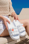 Women's Luxury Lightweight and High-Sole Non-Slip Sticker Patterned Everyday Beach Sea Pool Bath Slippers gel