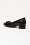 Black Women's Short Thick Heeled Buckle Casual Shoes - 3