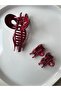 Matte Color Big Bow Buckle Set of 3 Burgundy - 2