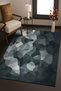 Mosso Blue Gray Tones Geometric Patterned Woven Base Modern Decorative Carpet Mosso2176 - 2