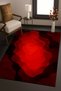 Mosso Red Tones Abstract Figure Patterned Woven Base Modern Decorative Carpet Mosso2175 - 2