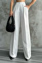 Pleated High Waist Stretch Fabric Woven Palazzo Pants 4074 - 3