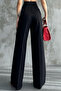 Pleated High Waist Stretch Fabric Woven Palazzo Pants 4074 - 4