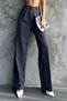 Pleated High Waist Stretch Fabric Woven Palazzo Pants 4074 - 3