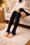 3 Pairs of Fingerless, Thick Ribbed, Above-Knee Leggings with Cotton Content - 3