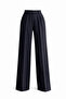 Pleated High Waist Stretch Fabric Woven Palazzo Pants 4074