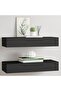 Wall-mounted Drawer Shelves 2 pcs Black 60x23.5x10cm MDF