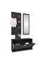 3-in-1 Shoe Cabinet Set Black Engineered Wood - 2