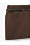 Standard Waist Belted Mini Skirt with Shorts - 5