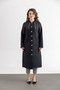 Women's Hooded Buttoned Quilted Jacket - 7
