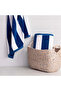 Blue - White Large Cabana Stripe 90 x 180 Cm Beach Towel Set of 02 Pcs - 4