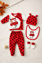 Ladybug Themed Organic Cotton Newborn Hospital Discharge Set 5 Piece Boxed - 2