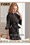 Women's Silky Satin Short Robe with Adjustable Tie and 3/4 Sleeves, Skin-friendly Lightweight Kimono - 3