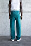 Men's Loose Sweatpants with Stitching Detail in Fat Green - 2