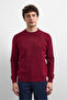 Claret Red Regular Fit Crew Neck Knitwear Sweater - 3