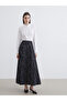 Black Zippered Polka Dot Flared Skirt