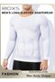 Men Compression Shirt For Body Slimming,Body Shaper Sports Shapewear Top For Men,Long Sleeve Round N - 8