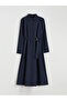 Navy Blue Belted Shirt Dress - 5