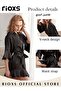 Women's Silky Satin Short Robe with Adjustable Tie and 3/4 Sleeves, Skin-friendly Lightweight Kimono - 8