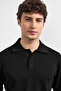 Black Relaxed Fit Polo Neck Knit Sweater