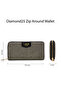 Women's Glam Sacy Large Zip Around Wallet (Black) - 7