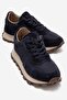 AMANDA Navy Blue Genuine Leather Women's Sneakers