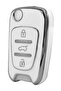 For Hyundai Kia Accent I10 I20 I30 Ix25 Ix35 Elentra Ceed Picanto Rio 3 Button Nano Key Case Cover White - 3