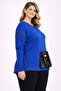 Women's Plus Size Cobalt , with Bag Accessories, Piped Detail , Low Sleeve Blouse 65N39358 - 3