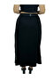 Plus Size Women's Skirt with Elastic High Waist and Metal Accessories - 3