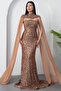 Bolero Strapless Neck Sequined Tulle Dress Dns2053 - 4