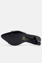 Women's Heeled Slippers Black Patent Leather Rustic Fabric Pointed Heeled Women's Slippers - 7