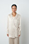 Women's Jacquard Textured Tied Viscose Beige Jacket