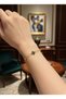 Steel Black Stone Clover Bracelet Adjustable Gold Women's Luck Bracelet - 3