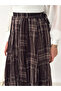 Vintage Patterned Lined Pleated Stylish Chiffon Skirt - 3