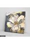 Gold Detailed Flower One Piece Square Canvas - Canvas Art Print - 2