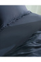 Crep King Size 100% Cotton Flat Sheet Lı Duvet Cover Set - Indigo - 5
