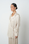 Women's Jacquard Textured Tied Viscose Beige Jacket - 2