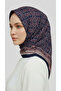 Mori̇ya Patterned Cupro Scarf - Dark Blue - 7
