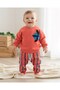 Baby Boy Seasonal Seagull Embroidered Sweatshirt, Striped Pants 2-Piece Bottom Top Set