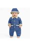 Unisex Kids Baby Welsoft Jeans (Jeans) with Hat (3/6/9/12/18/24) Months