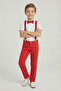 Boy's White Short Sleeve Shirt Red Pants Red Suspender Bow Tie Set April 23 October 29 - 4